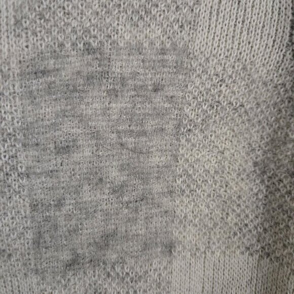 Banana Republic Gray Buffalo Check Mohair Wool Blend Crewneck Sweater Size S - Picture 5 of 7
